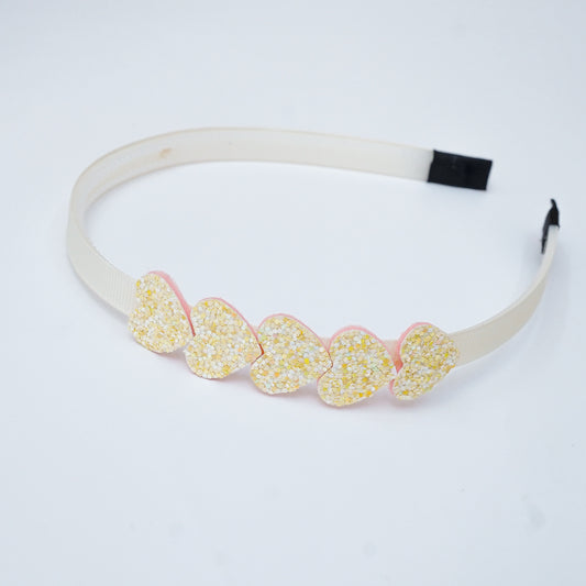 yellow heart sequence headband