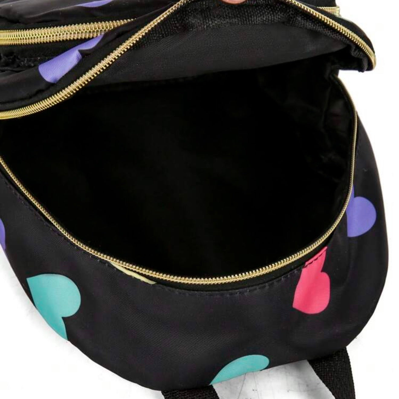 Black heart multicolour bagpack