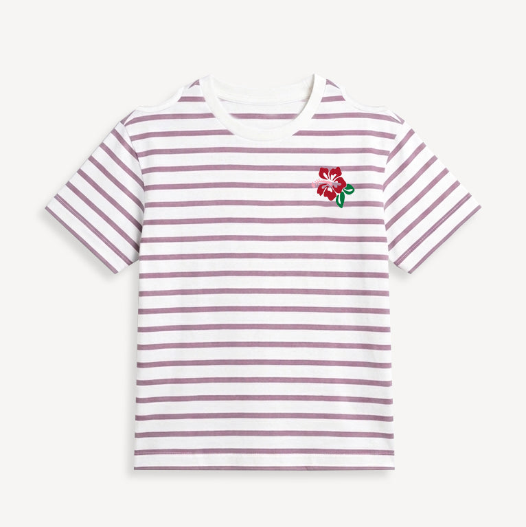 Girls white striper Top