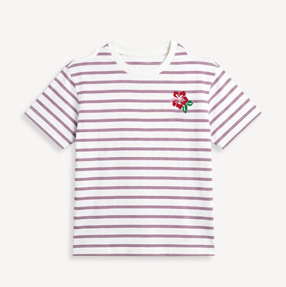 Girls white striper Top