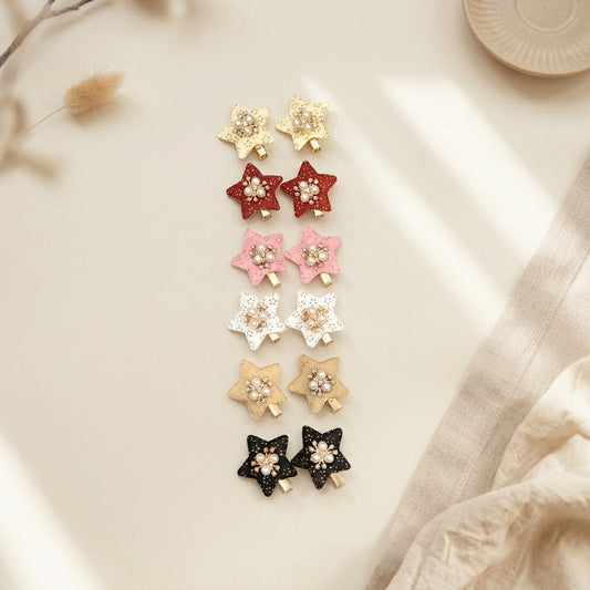 Star Rhinestone Pearl Hairclip