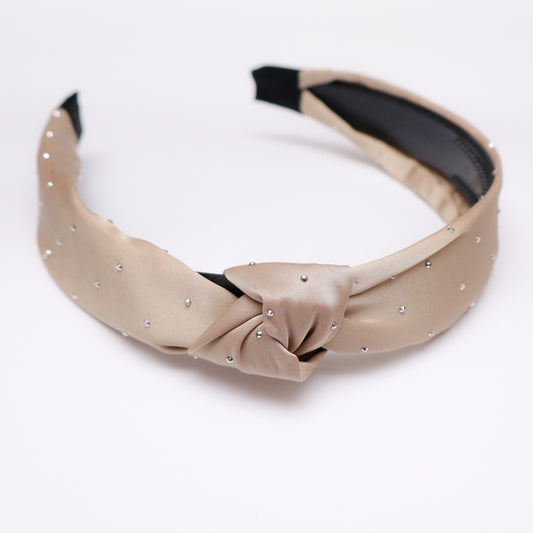 Beige Silk Premium knot Headband