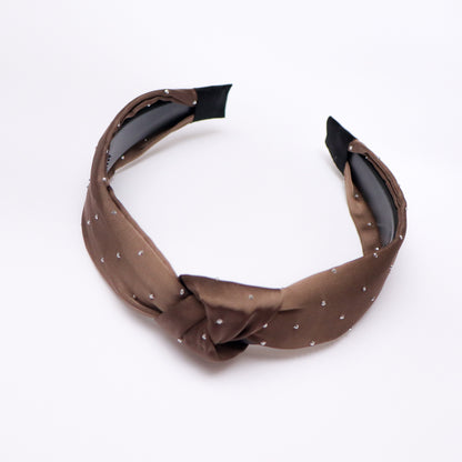 Brown Silk Premium knot Headband