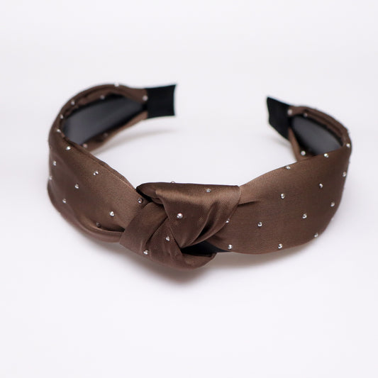 Brown Silk Premium knot Headband