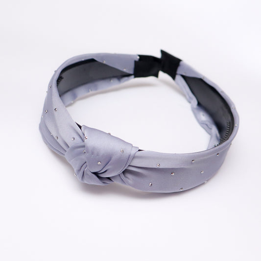 Bluish Grey Silk Premium knot Headband