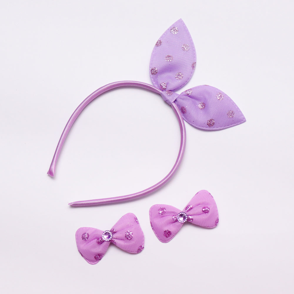 Purple Bow 3 Piece set