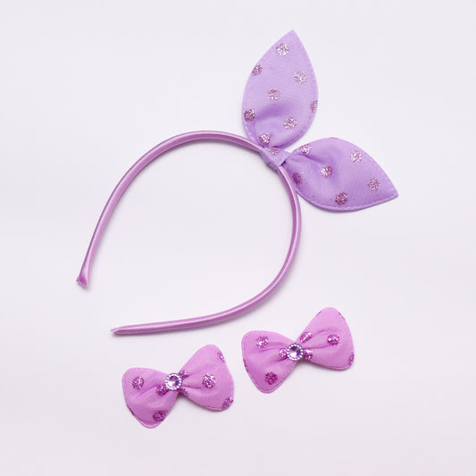 Purple Bow 3 Piece set
