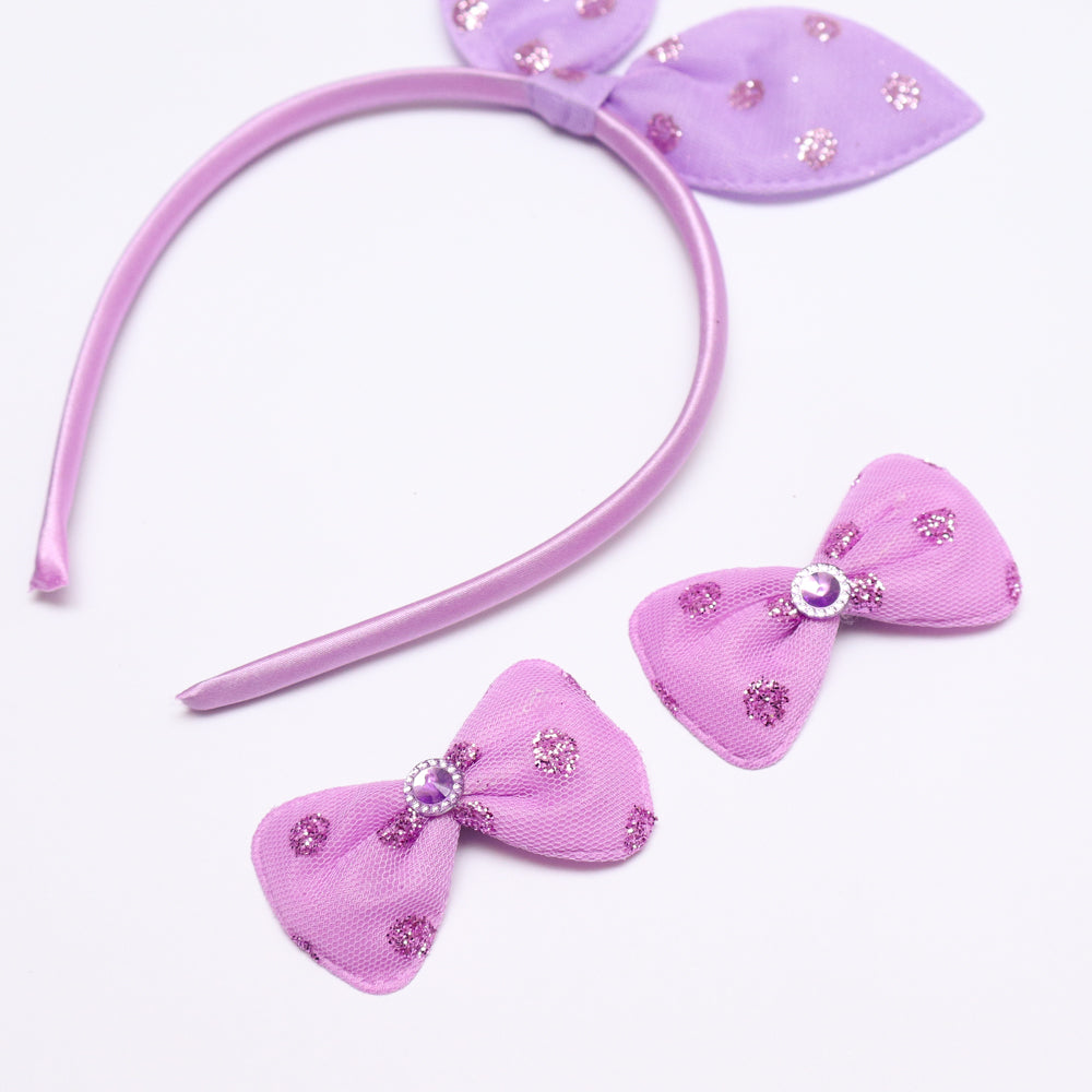 Purple Bow 3 Piece set