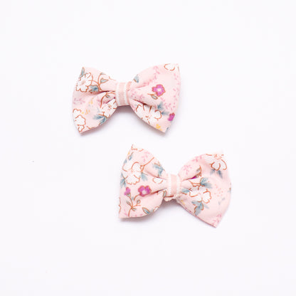 Floral-Patterned Bow Hairclips