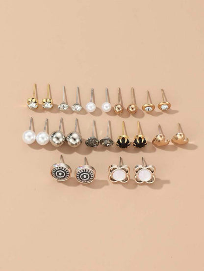 black & white earings set