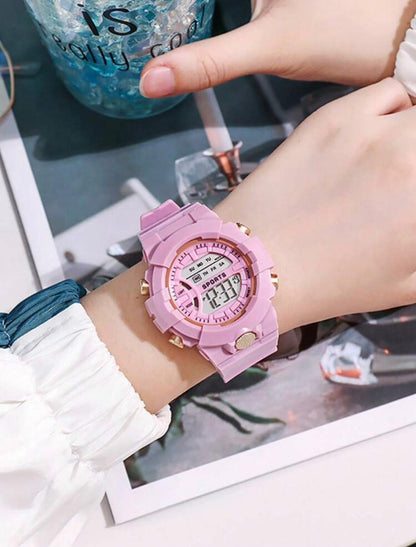 Pink electronic watch