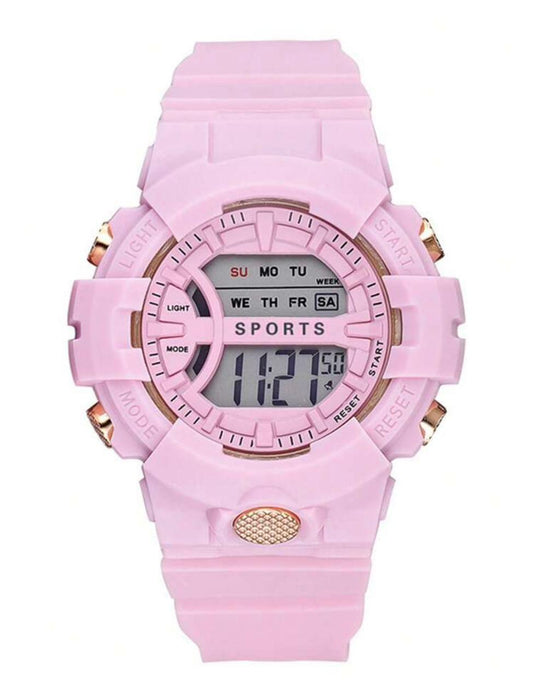 Pink electronic watch