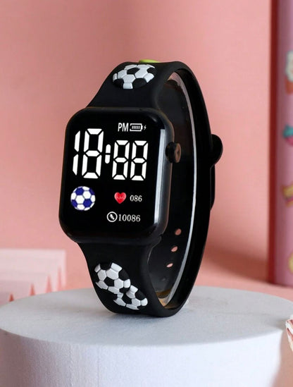 Black football theme smart watch