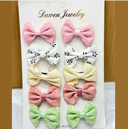 Multicolor bow hairclips