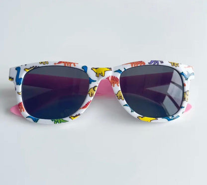 white dino theme sunglasses