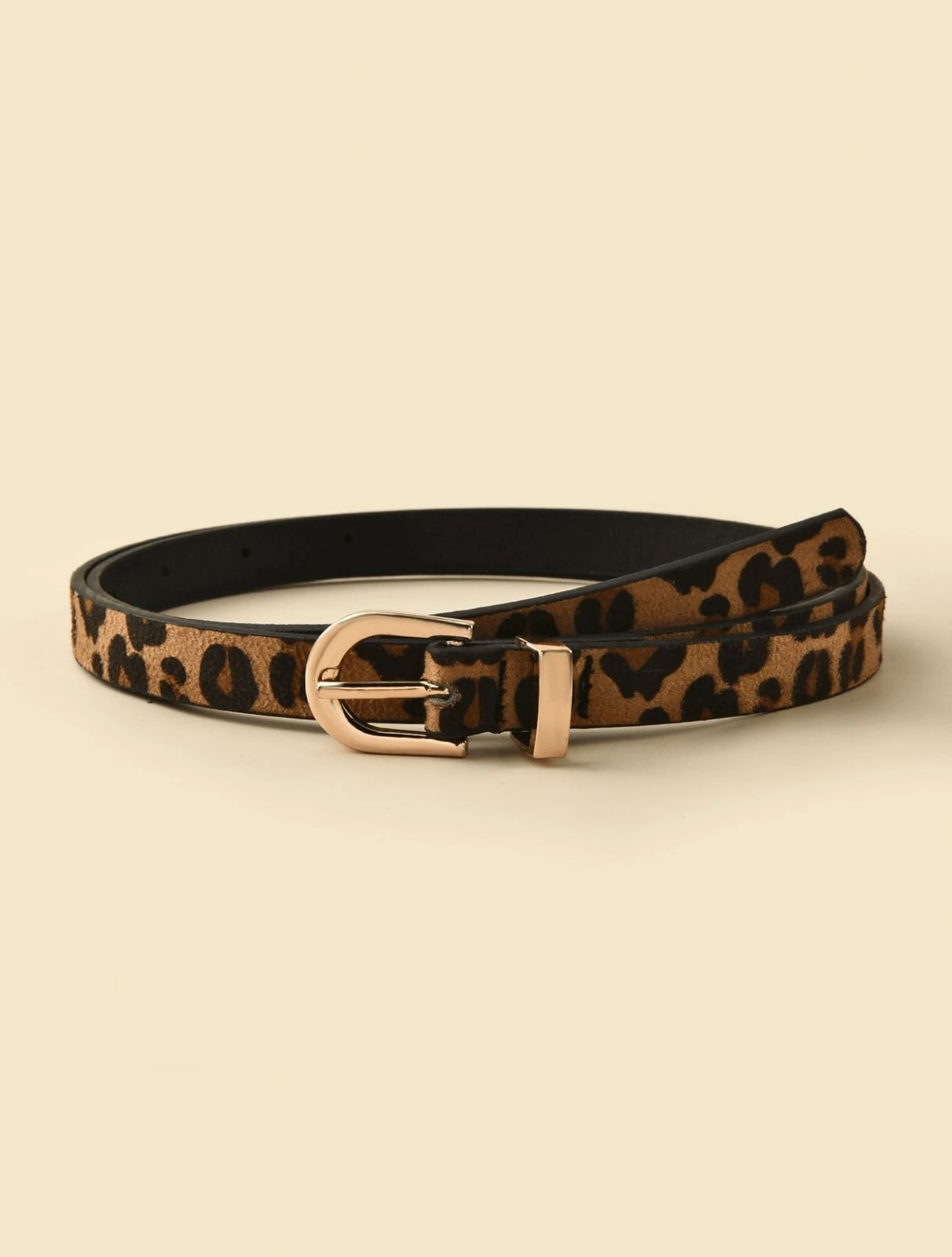 Brown Cheetah Leather Belt