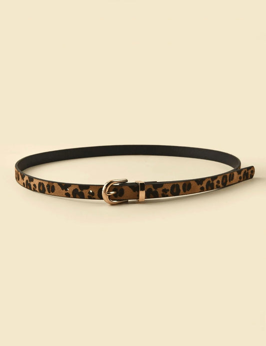 Cheetah Print Leather Belt
