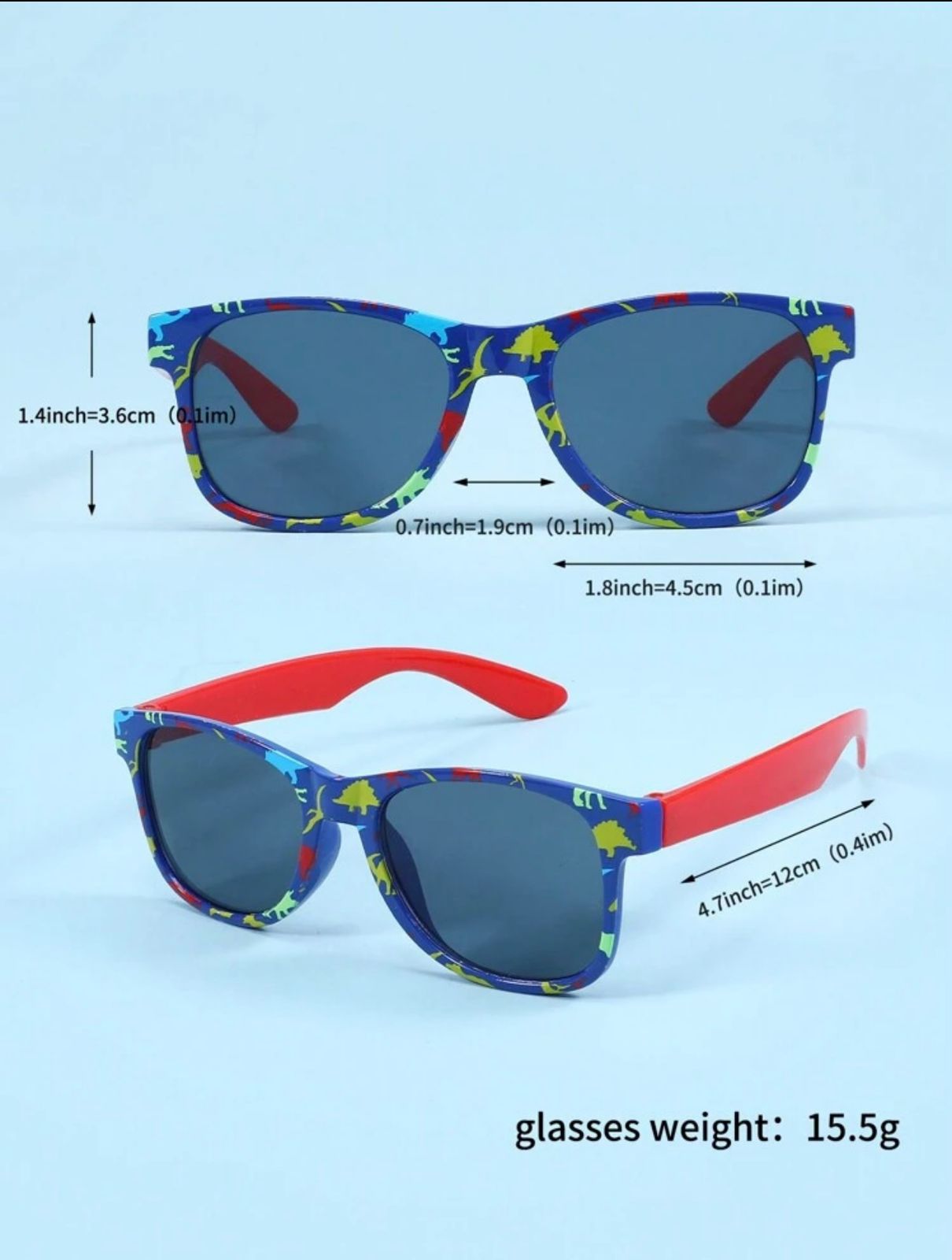 blue and Red dino sunglasses