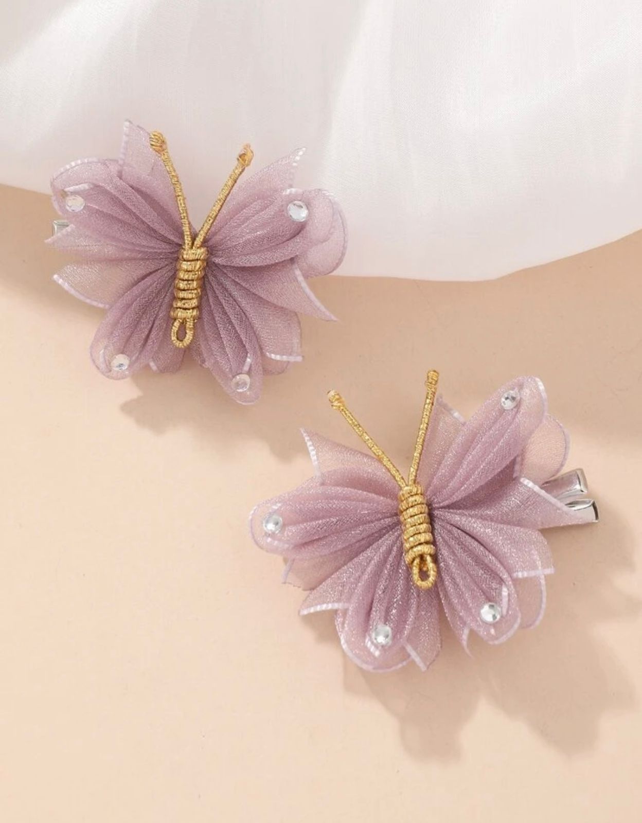 purple rhinestone butterfly hairclip