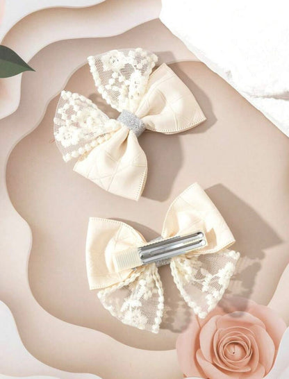 offwhite bowknot net hairclip