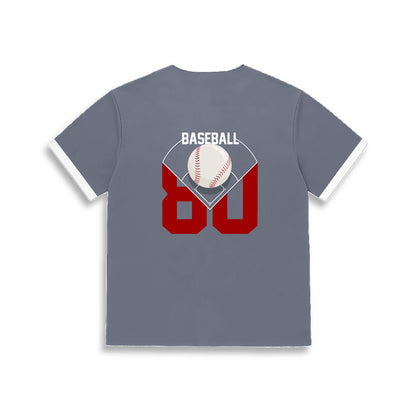 Kids Grey Baseball Jersey T-Shirt