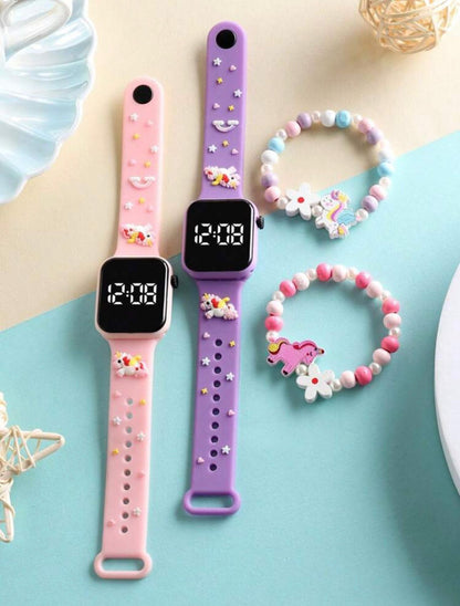 Unicorn Smartwatch with Beaded Bracelet
