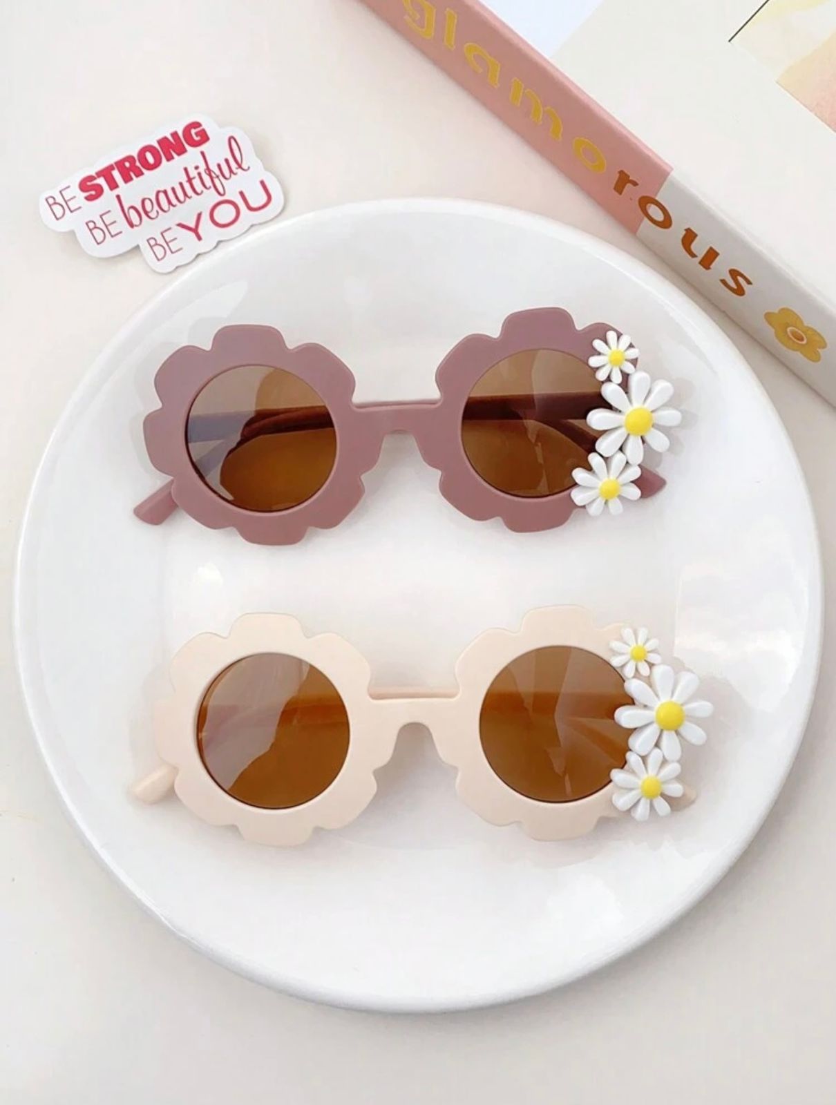 Girls Daisy Floral Framed Sunglasses