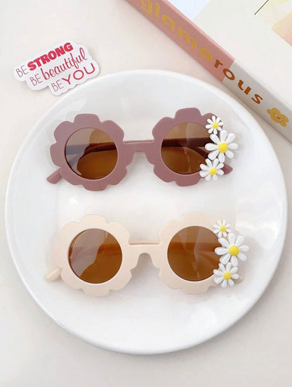 Girls Daisy Floral Framed Sunglasses