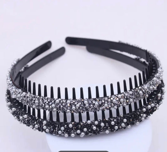 Pearl rhinestone headband