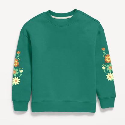 Floral Sleeves Sweatshirt