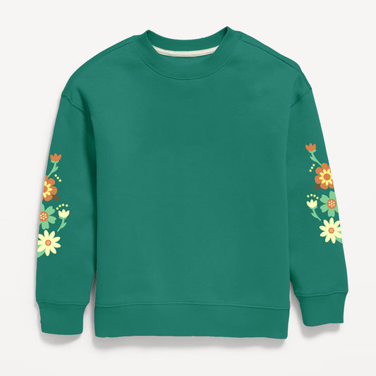 Floral Sleeves Sweatshirt