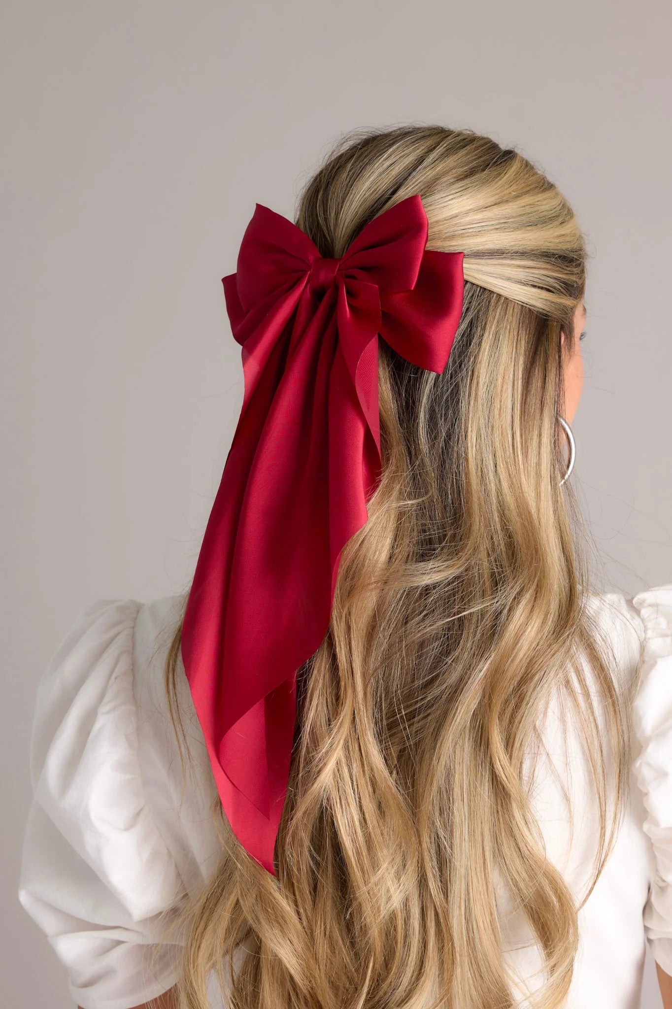 Maroon double bow knot hairclip